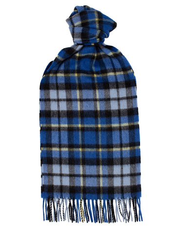 Joshua Ellis Outlet - Classic Block Check Blue Cashmere Scarf